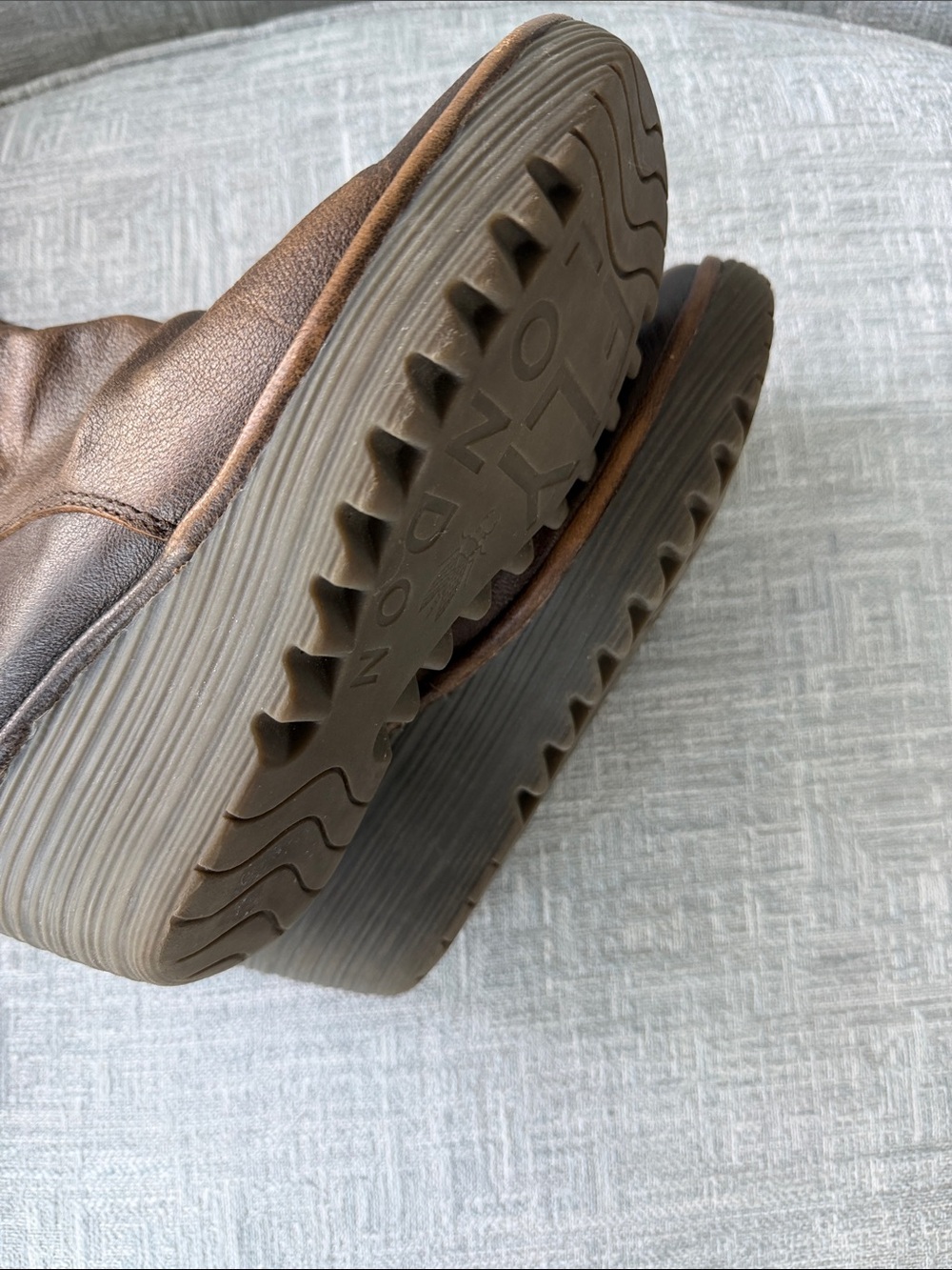 Fly London Yada Brown Leather Tie Back Wedge Calf Boots Women's EU 39 US 8/8.5 - Picture 8 of 11